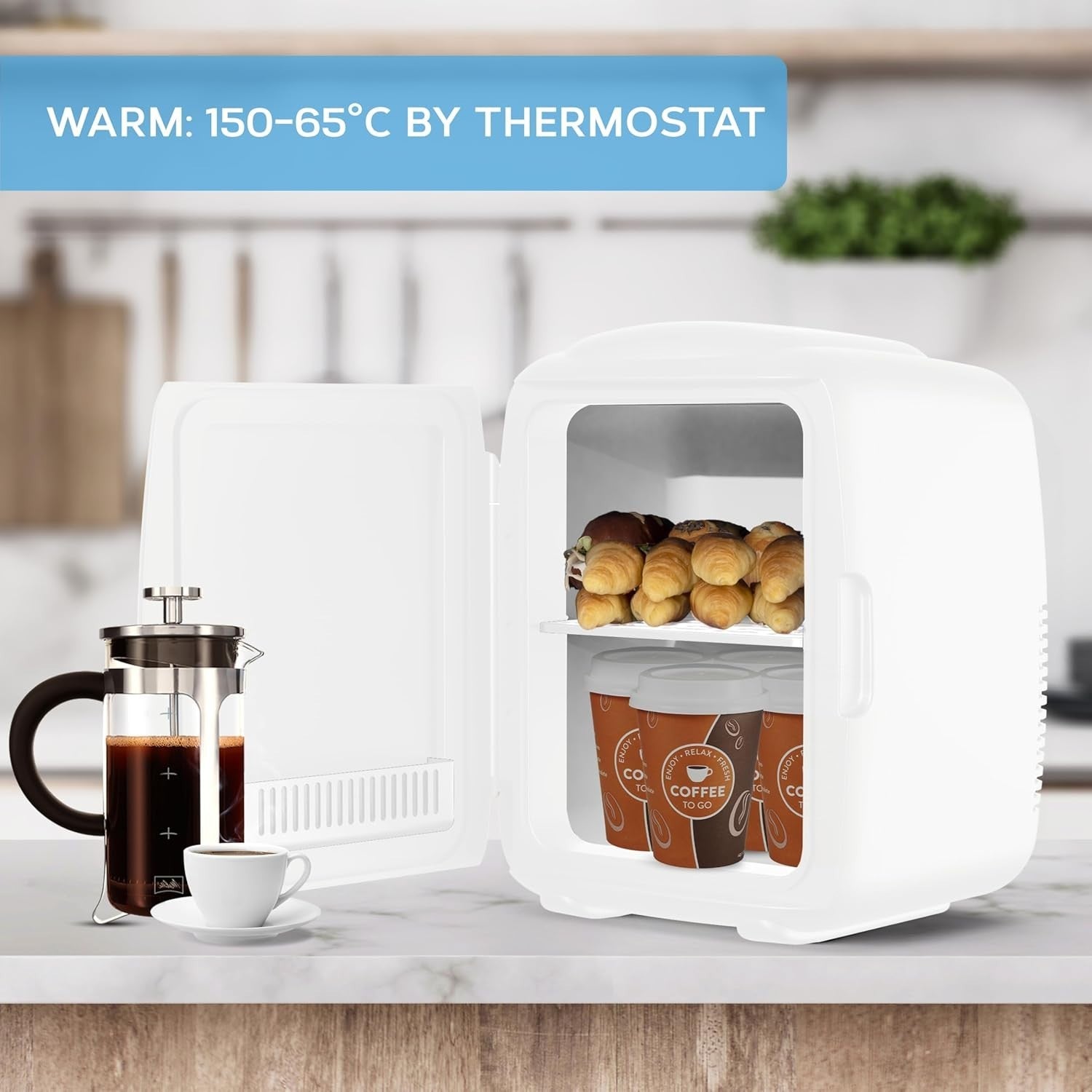 14L Mini Fridge Cooler & Warmer Portable White Mono AC/DC Frost Free