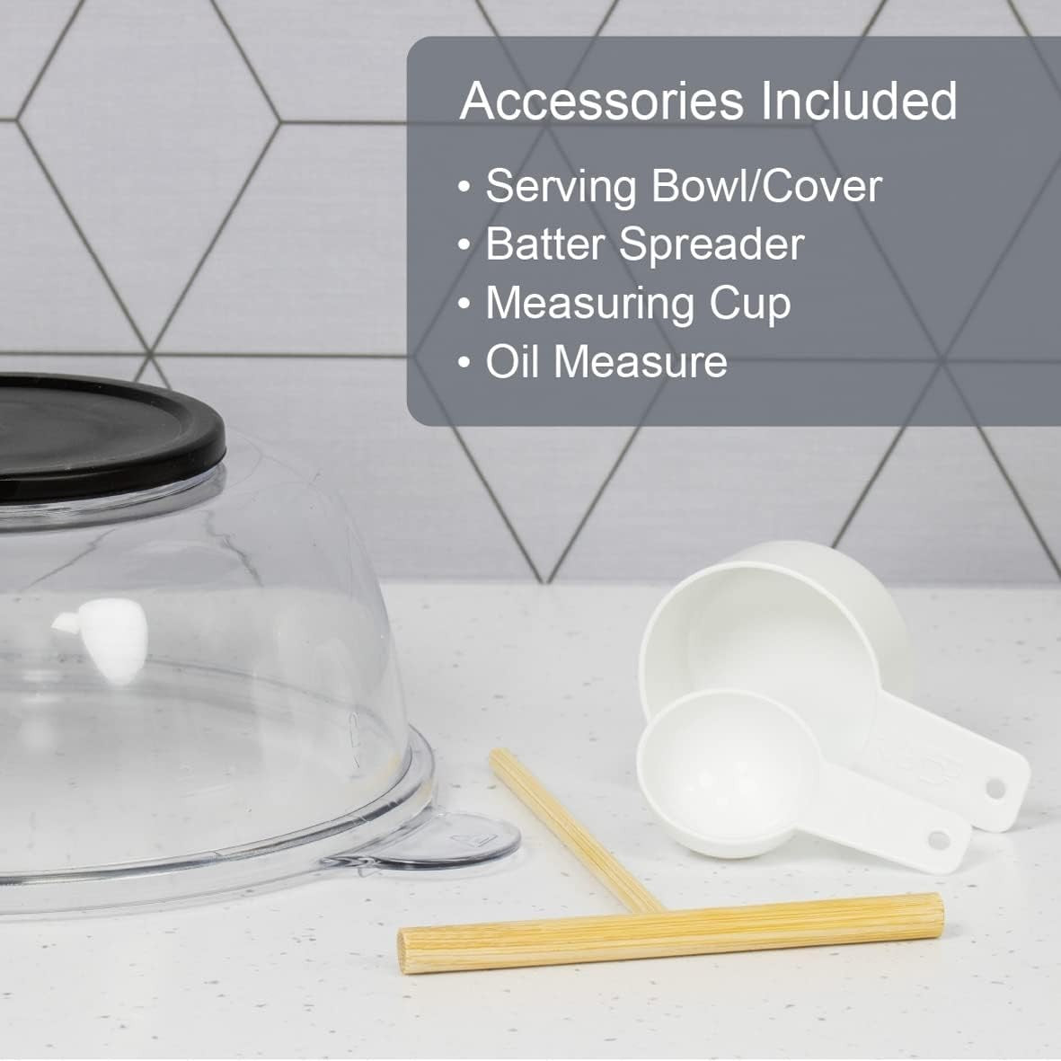 2-in-1 Popcorn & 8" Crepe Maker Non-Stick Electric Pan 800W