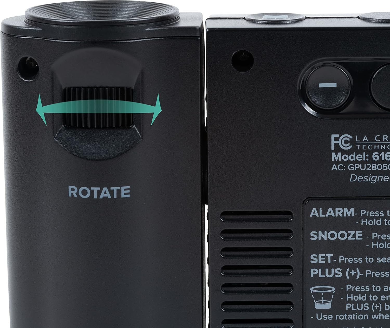 Atomic Projection Alarm Clock Temperature Display Indoor Outdoor Digital