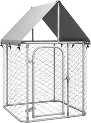 Small Outdoor Dog Kennel 100x100x150cm – Steel Frame + Roof Shelter + Lock
