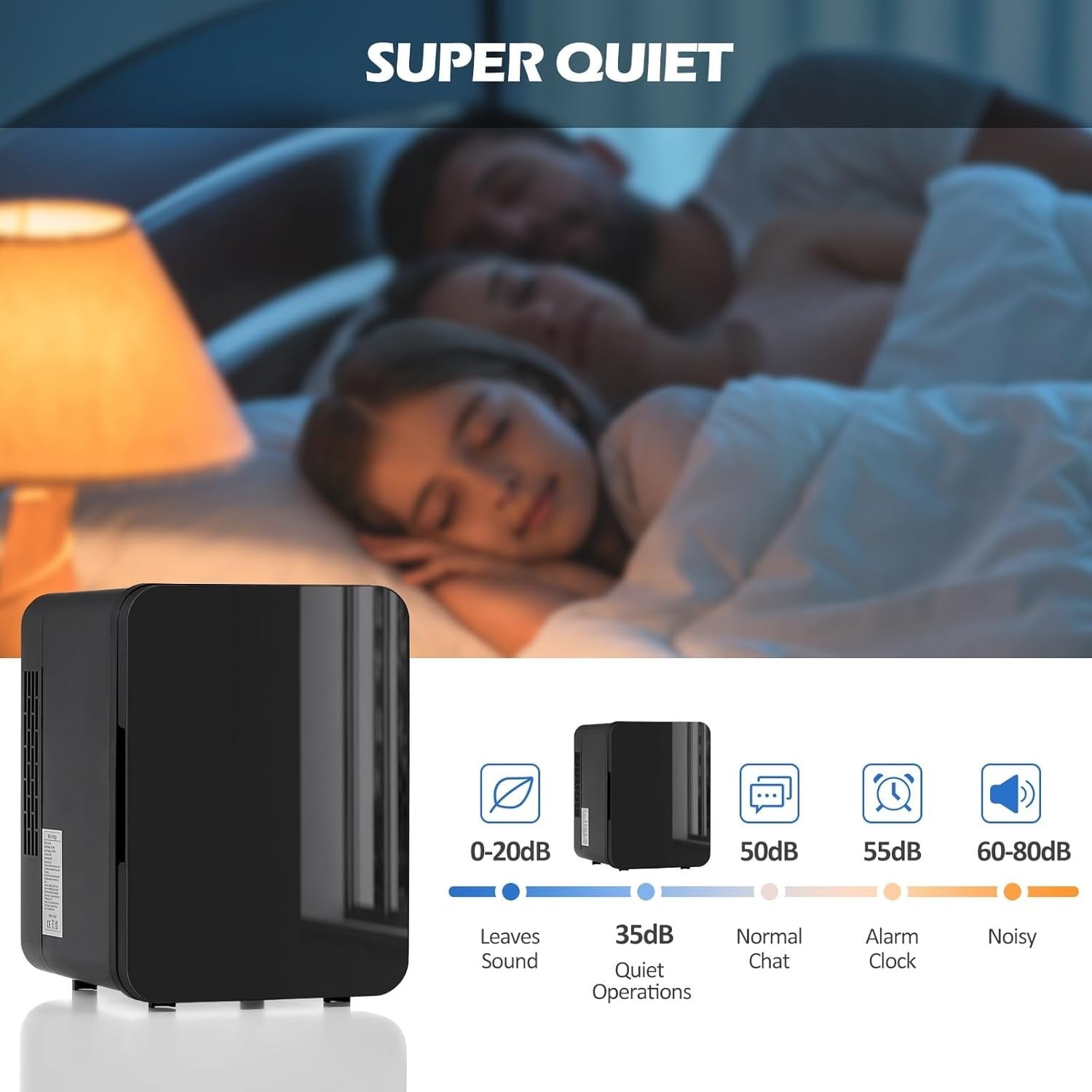 4L Mini Fridge Black Portable AC/DC Cooler Warmer Bedroom Car Use