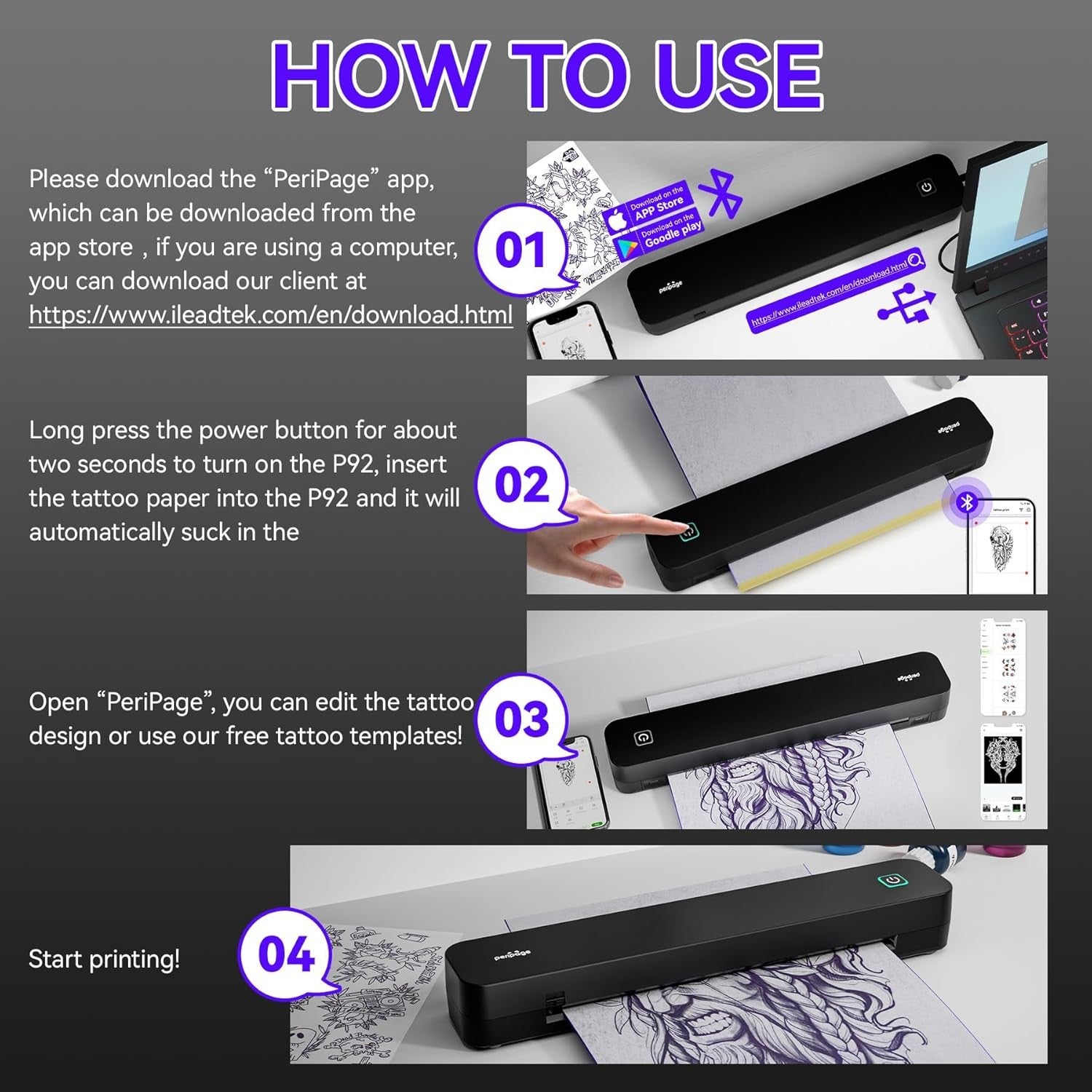 P92 Tattoo Stencil Printer – Wireless Thermal Printer for Artists & PC