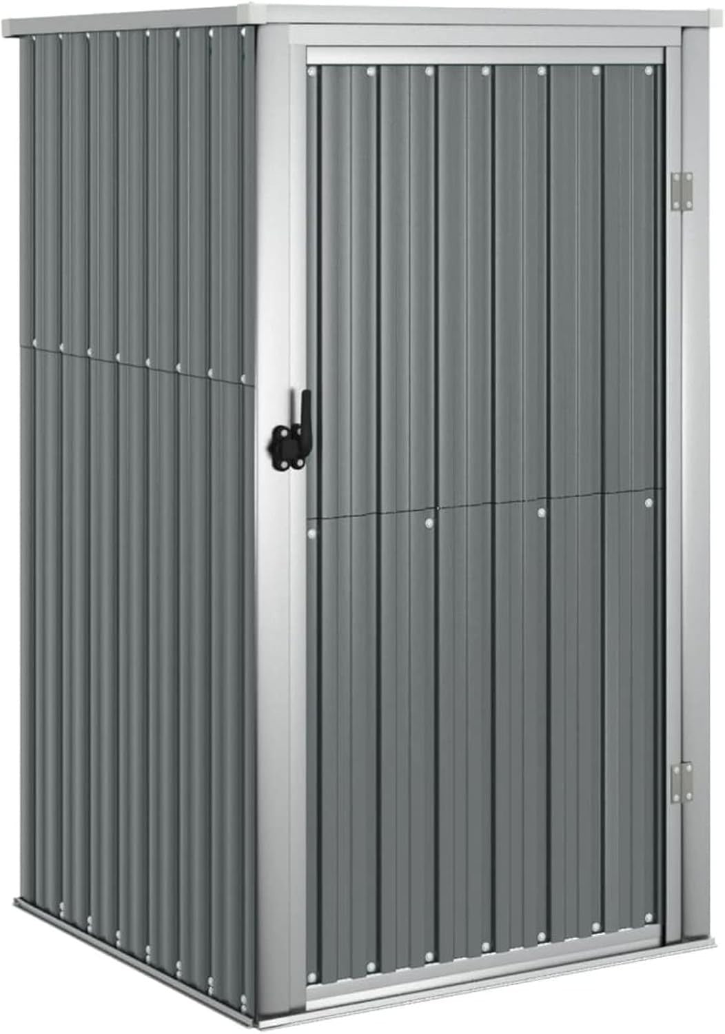 Outdoor Metal Garden Shed Storage House with Sloped Roof,Handle Grey 88x89x161cm