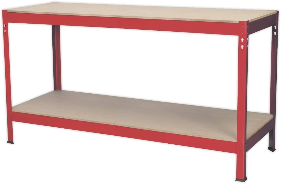 Steel Workbench 1.53m Wooden Top Clip-Together Assembly 200kg Capacity
