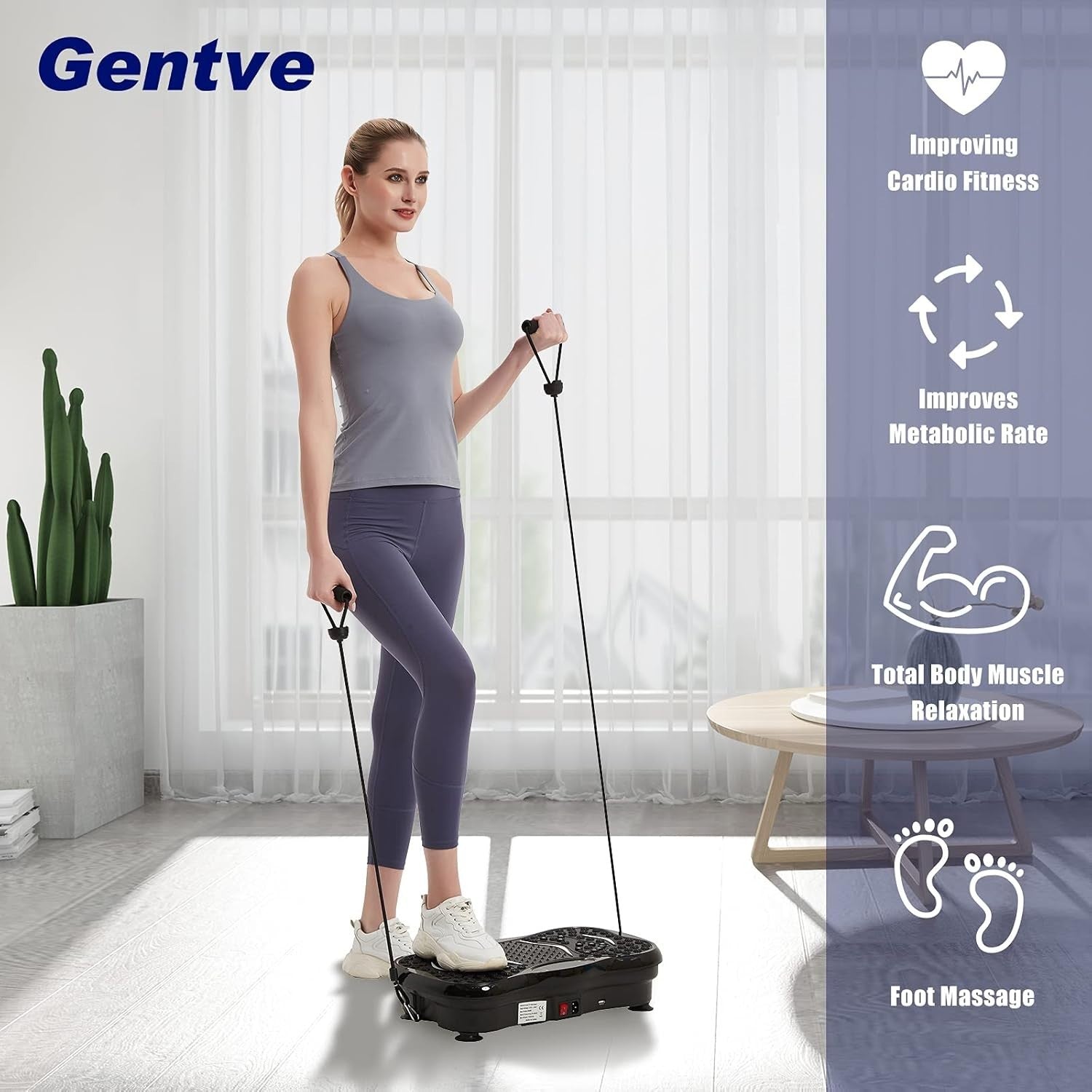 Vibration Plate Exercise Machine 99 Levels Bluetooth Remote 330lb