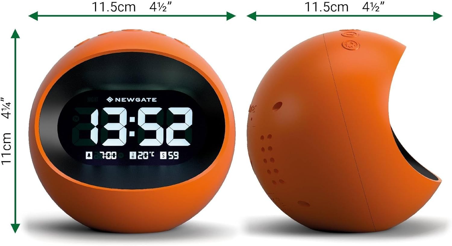 Retro Digital Alarm Clock LED Display Round Bedside Desk Clock