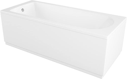 Modern White Gloss Single Ended Acrylic Bath 1700x700mm Curved Bathtub