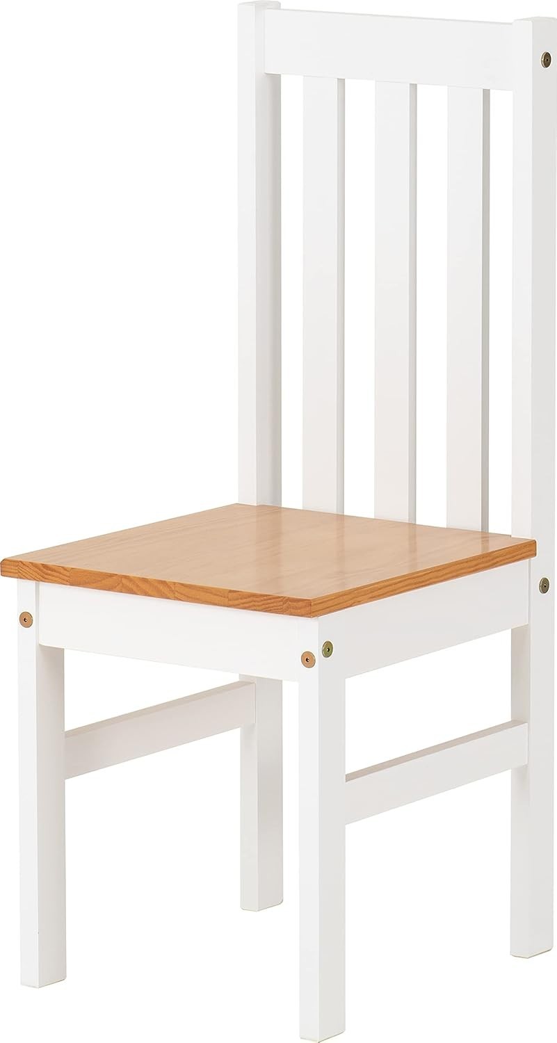 7-Piece Dining Set with 6 Chairs & Bench, White & Oak, Modern Kitchen Table
