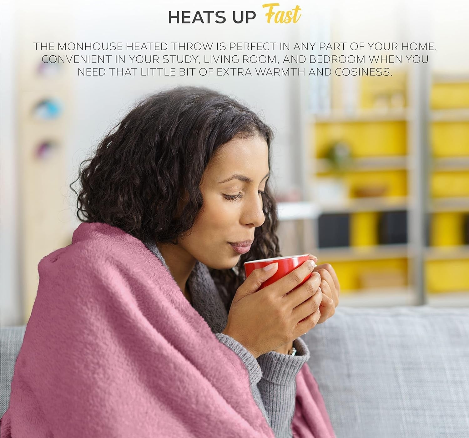 Electric Heated Throw Blanket 130x160cm 9 Heat Levels Washable