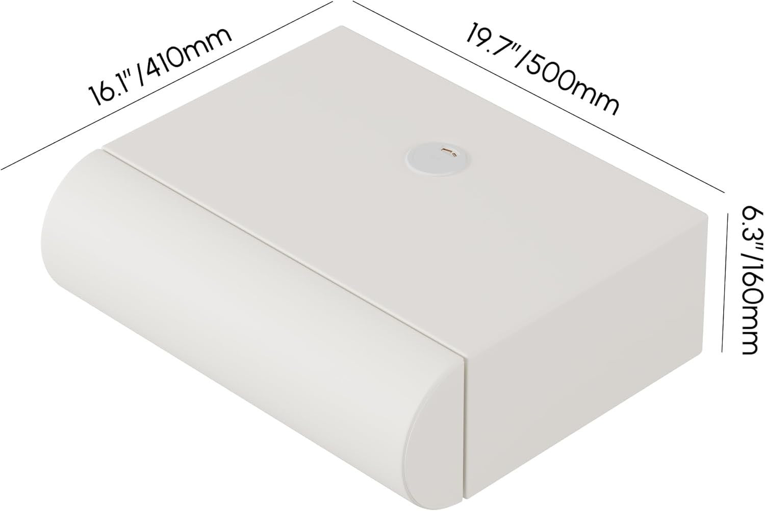 Modern Floating Bedside Table with Wireless Charger USB Type-C & 2 Drawers