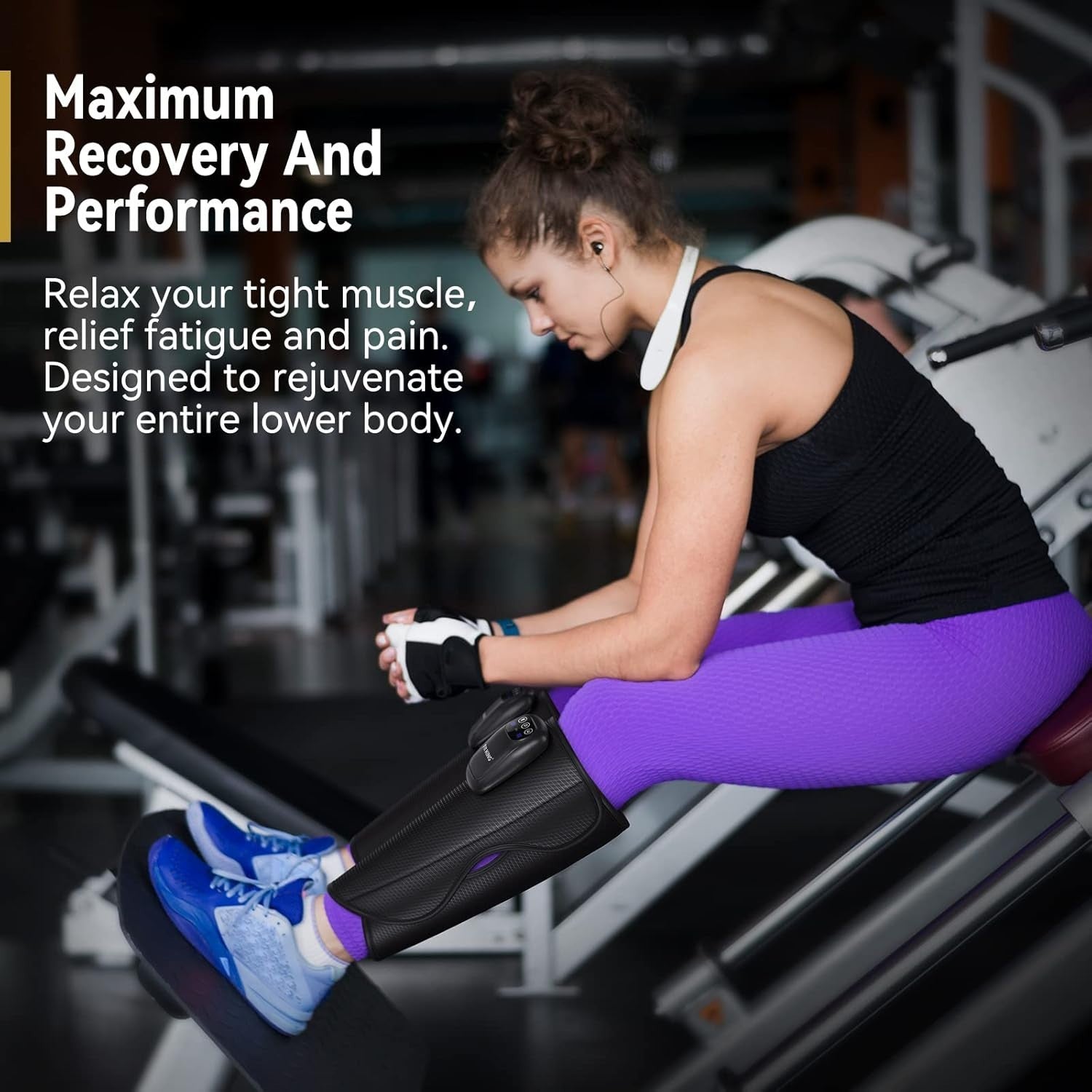 Rechargeable Calf & Leg Massager with Compression for Pain & Swelling Relief