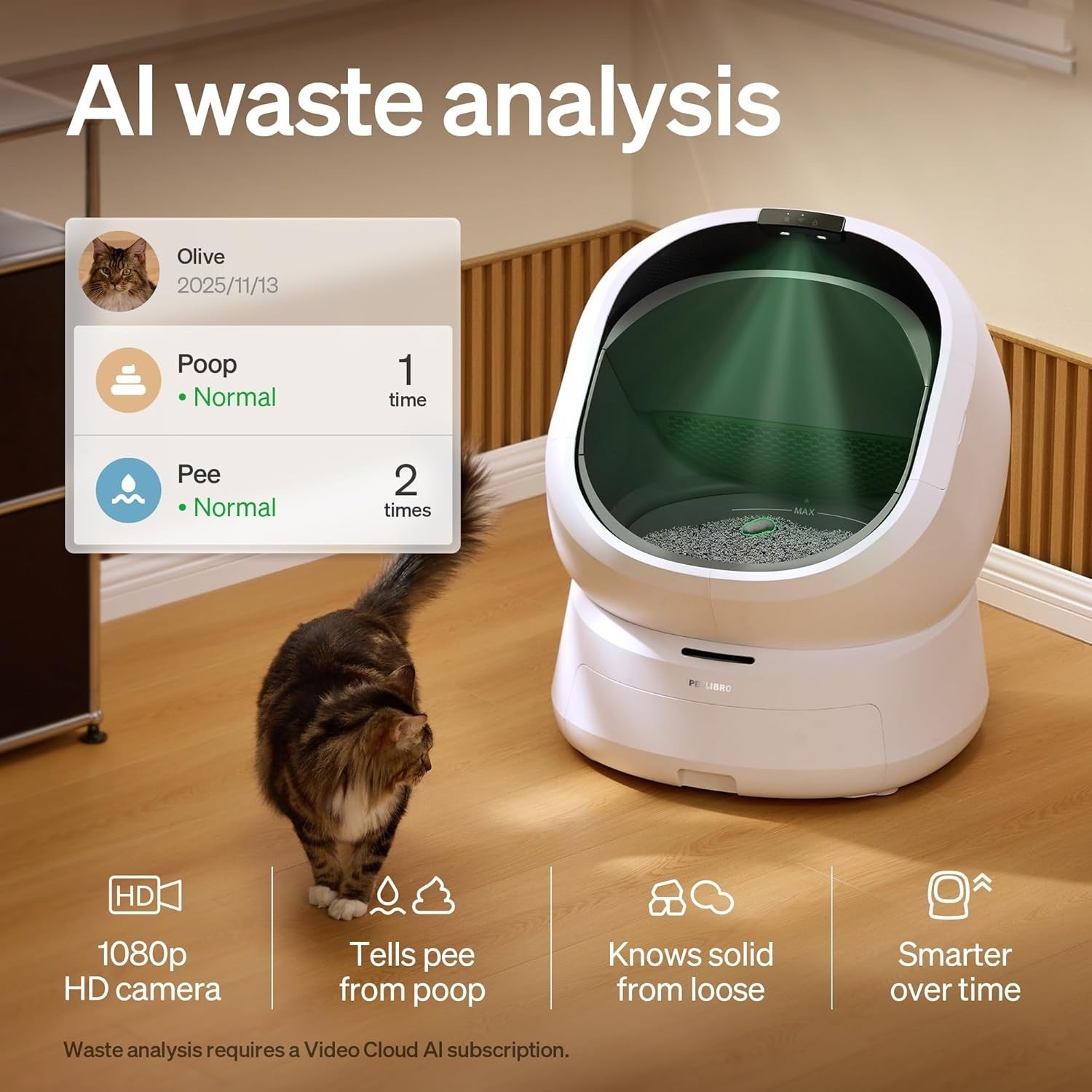 Self Cleaning Cat Litter Box AI Camera App Control Multi Cat Large