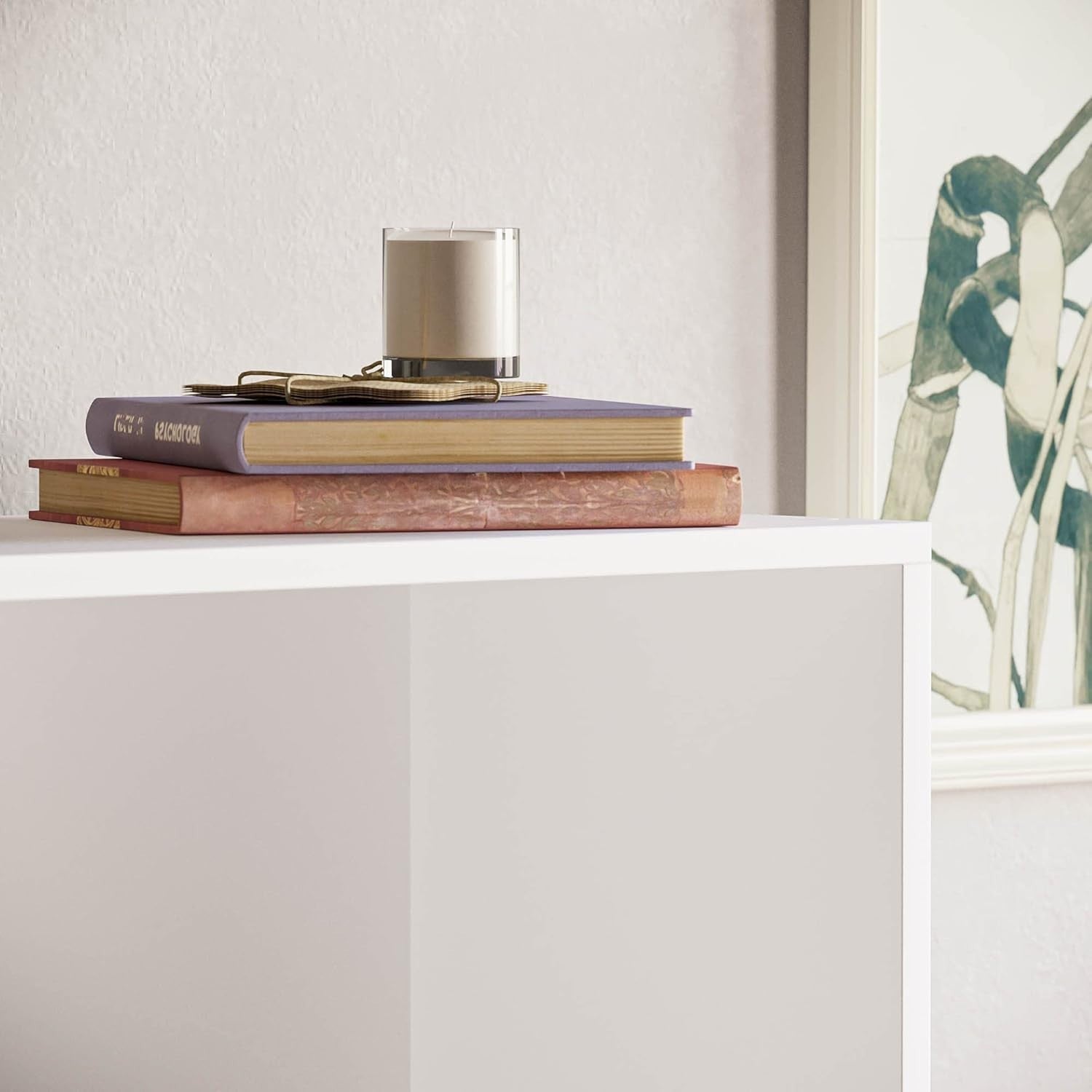 4 Tier White Wooden Bookcase Modern Storage Display Shelf for Living Room