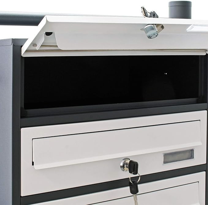 Outdoor Multi-Slot Letterbox System 10 Compartments Steel Secure Mailbox