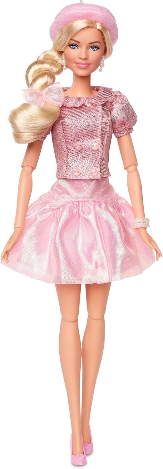 Movie Inspired Pink Tutu Fashion Doll Blonde Hair Jewelry