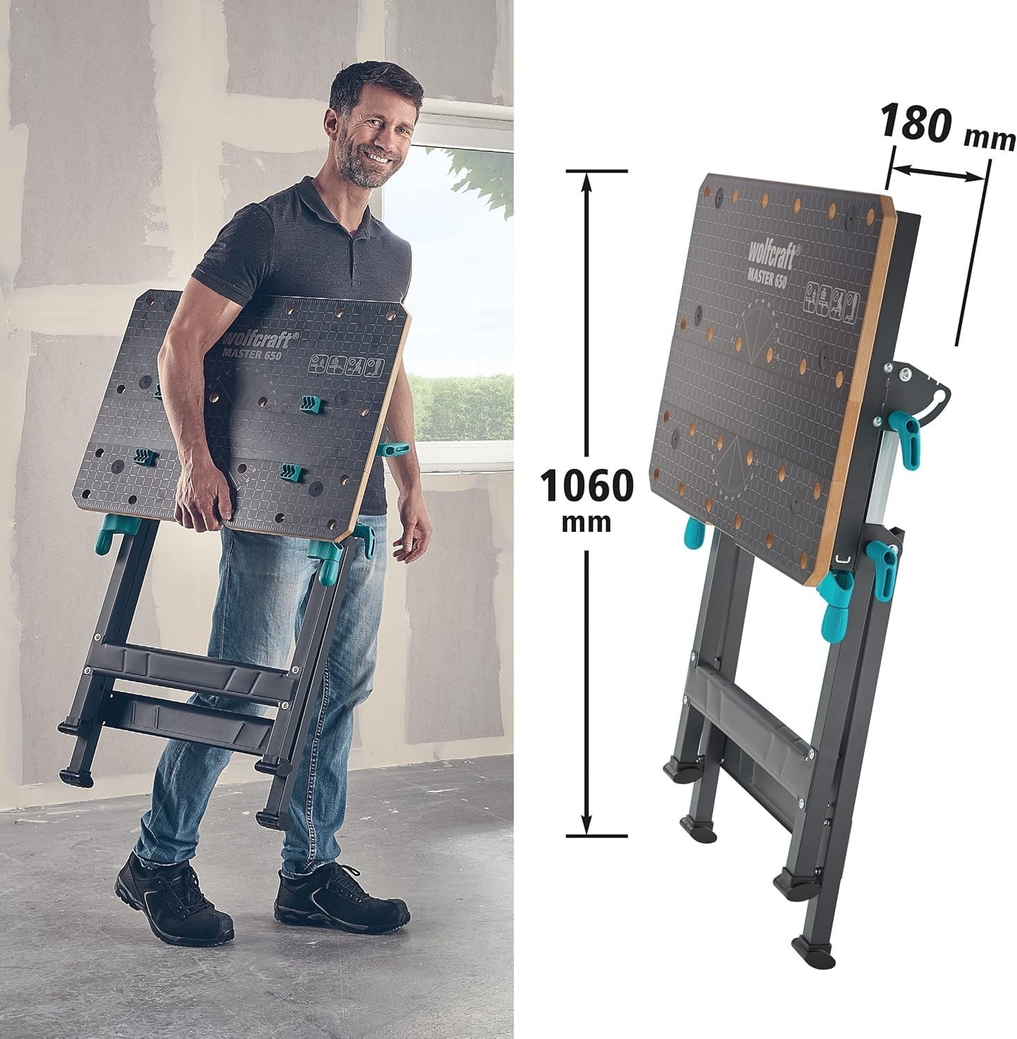 Height Adjustable Clamping Work Table 120kg Load Swivel Bench Ergonomic DIY
