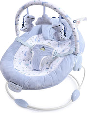 Baby Bouncer with Music Vibrations Toy Bar Soothing Seat Newborn Cradle Blue