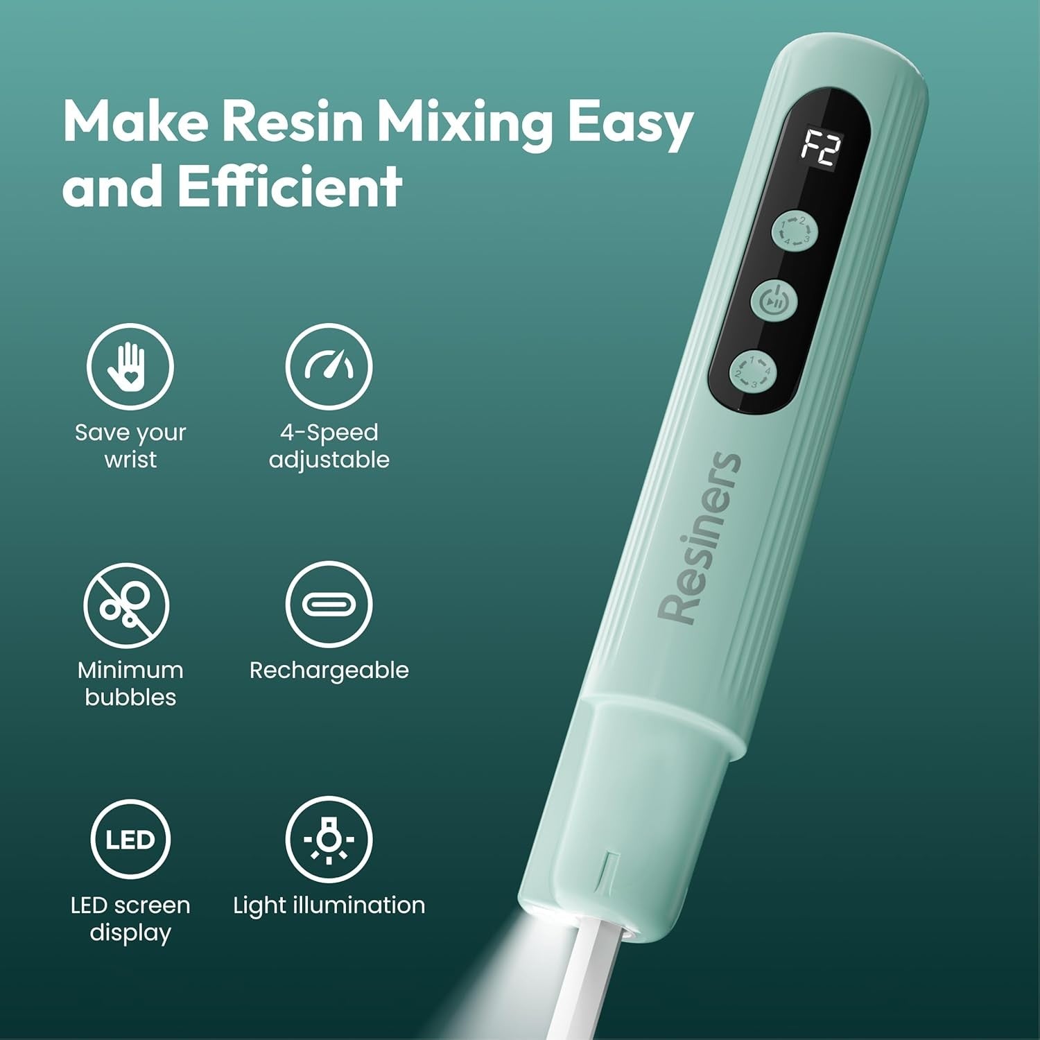 Electric Resin Mixer with Stand Hands Free Epoxy Silicone Paint Mixing