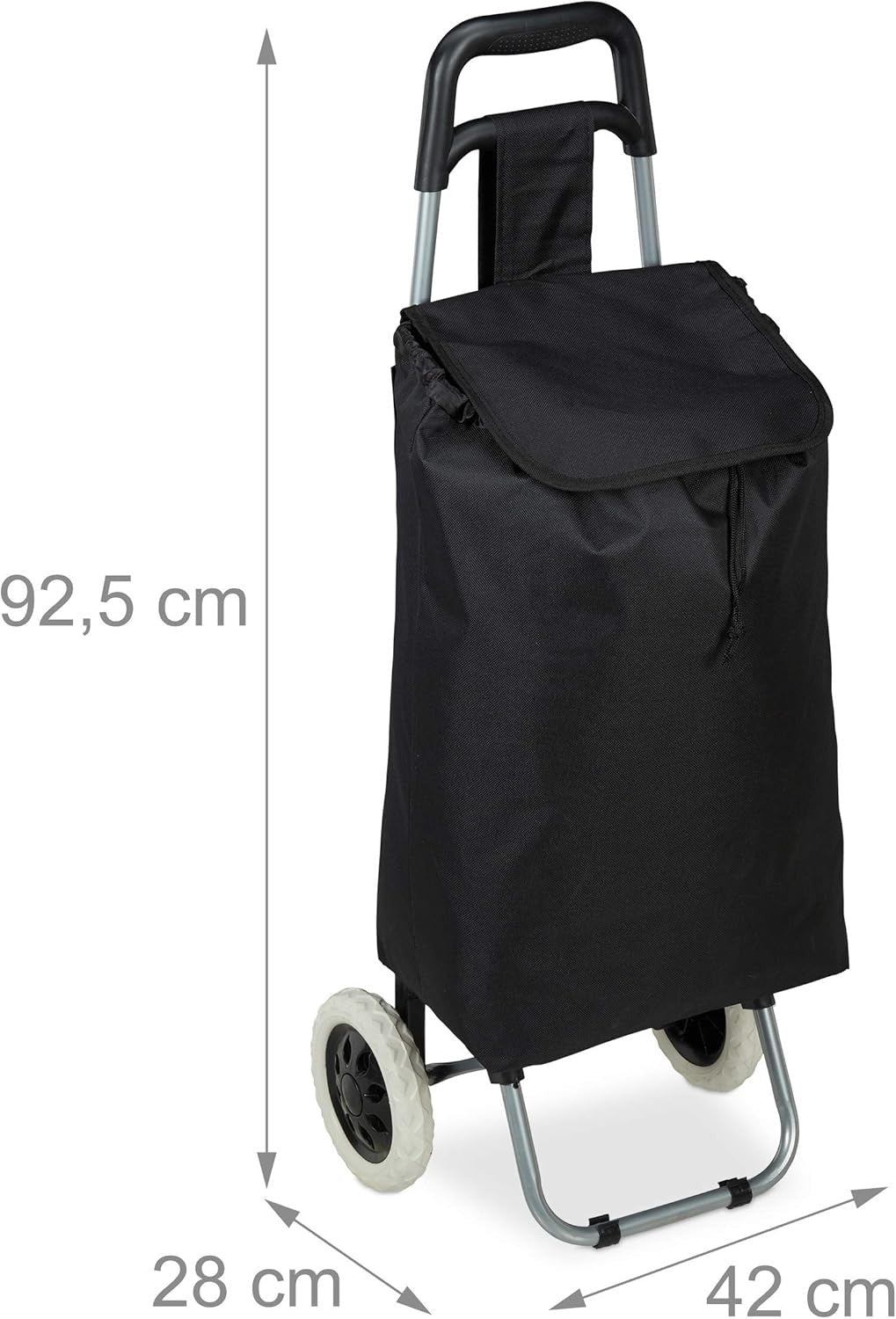 Folding Shopping Trolley with Wheels Removable Grocery Bag 28L Lightweight