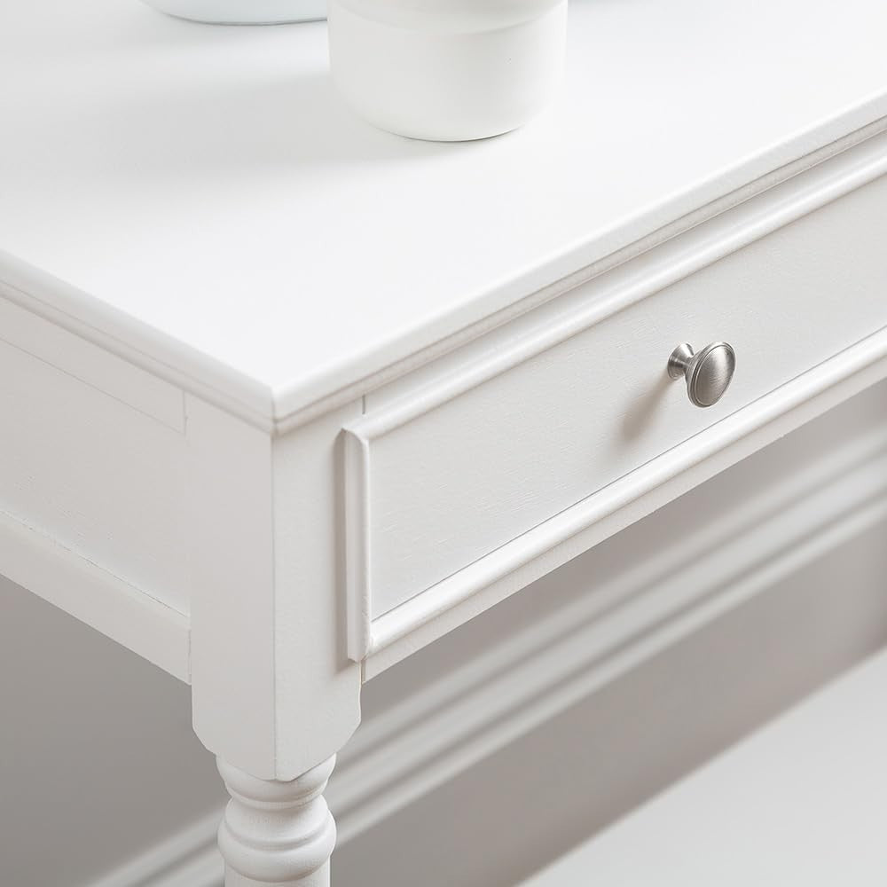 Slim White Console Table 3 Drawers Storage Shelf Narrow Hallway Furniture