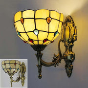 Vintage Indoor Wall Lamp Stained Glass Shade Sconce for Bedroom & Staircase