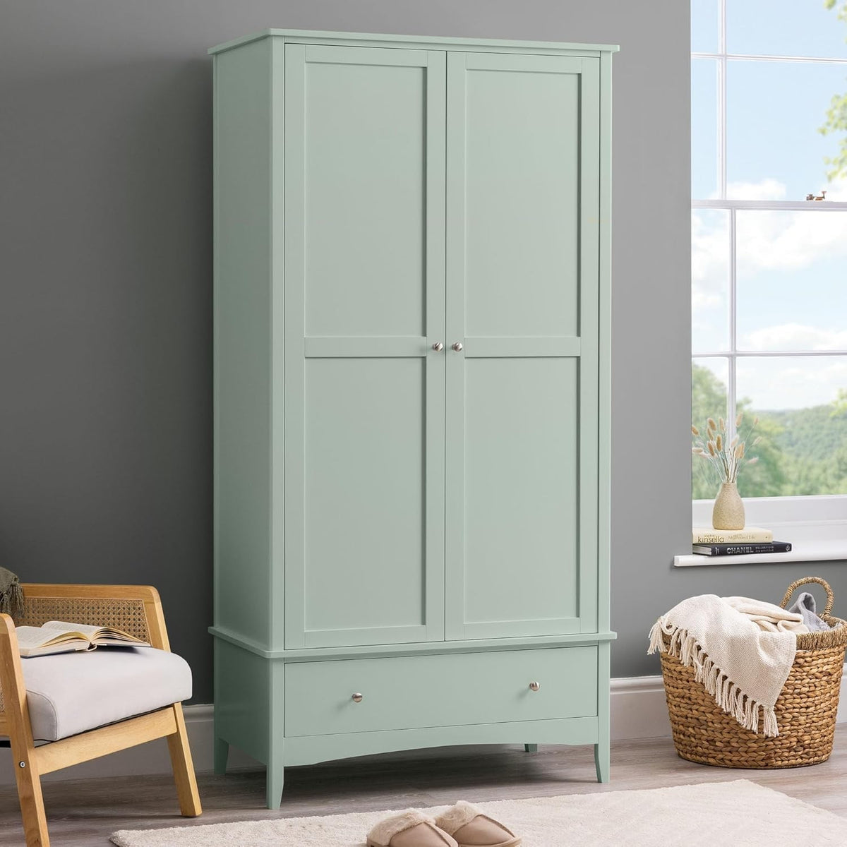 Double Wardrobe with Drawer | Soft Close Doors | Clothes Rail & Shelf Storage