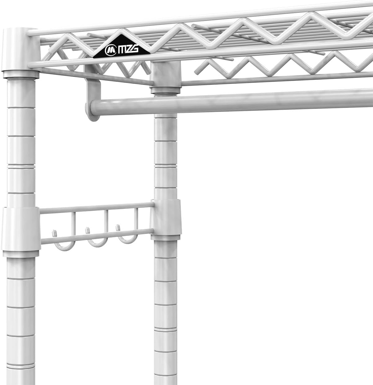 White Heavy Duty Garment Rack – 3 Tier, 1 Rod, 189cm with Wheels