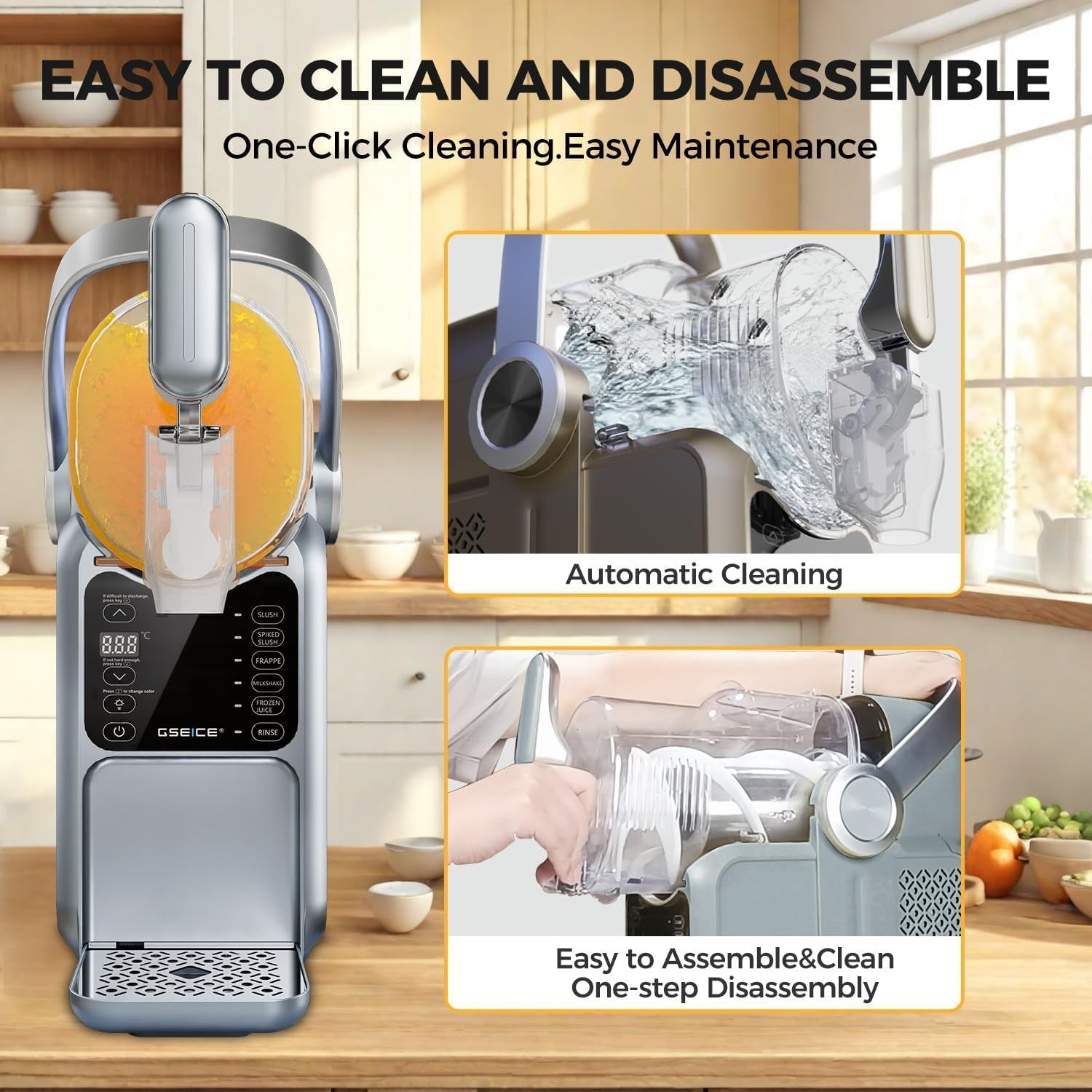 No Ice Slushie Maker 3L Frozen Drink Machine with Temperature Display