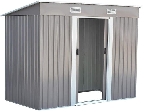 Heavy Duty 8x4 ft Outdoor Metal Garden Shed Lockable Storage Unit