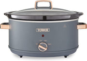 6.5L Large Slow Cooker with Removable Pot, 3 Heat Settings & Cool Handles