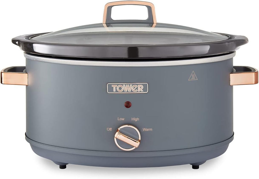 6.5L Large Slow Cooker with Removable Pot, 3 Heat Settings & Cool Handles