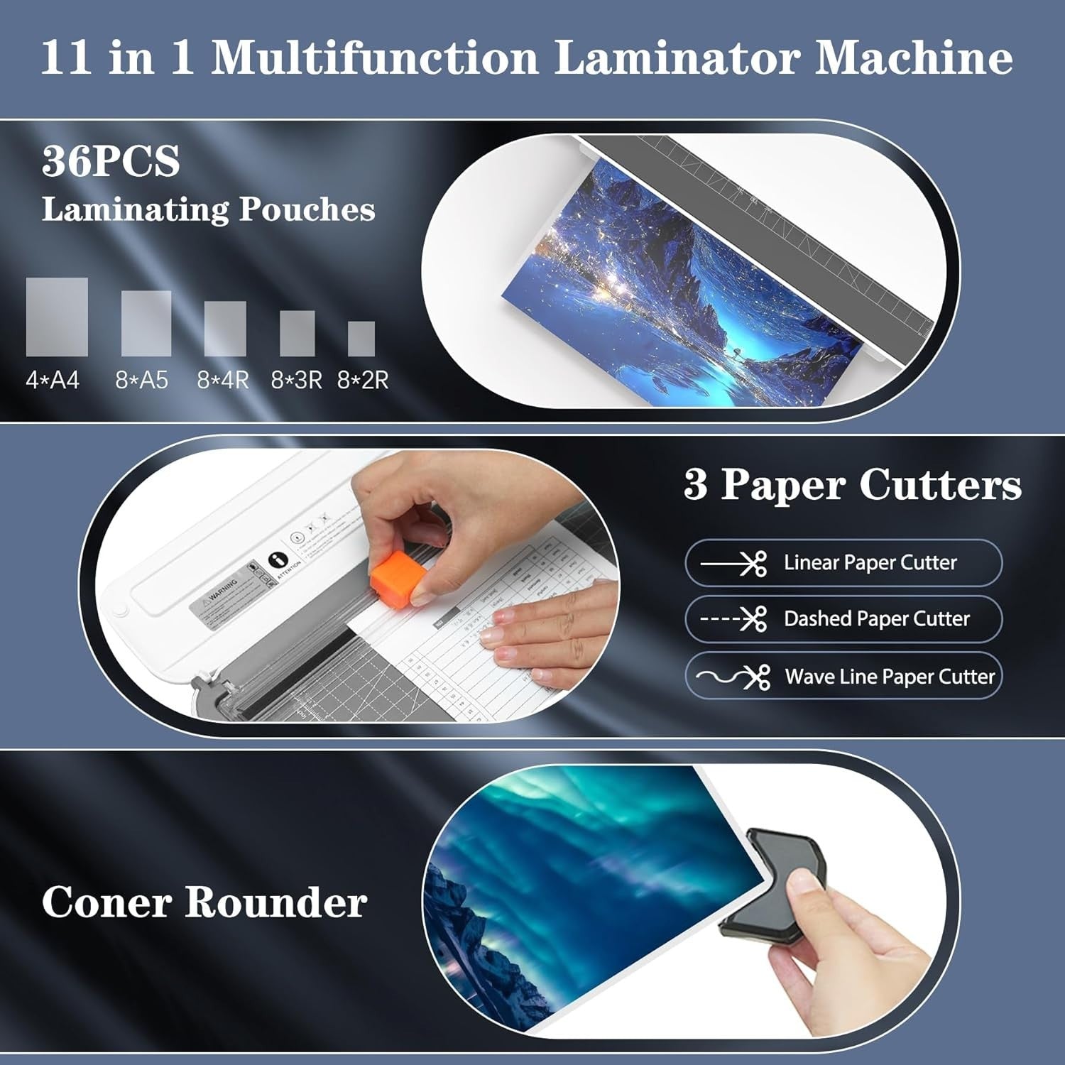 A4 Laminator 11-in-1 All-in-One Kit Hot Cold Fast Anti Jam + 36 Sheets