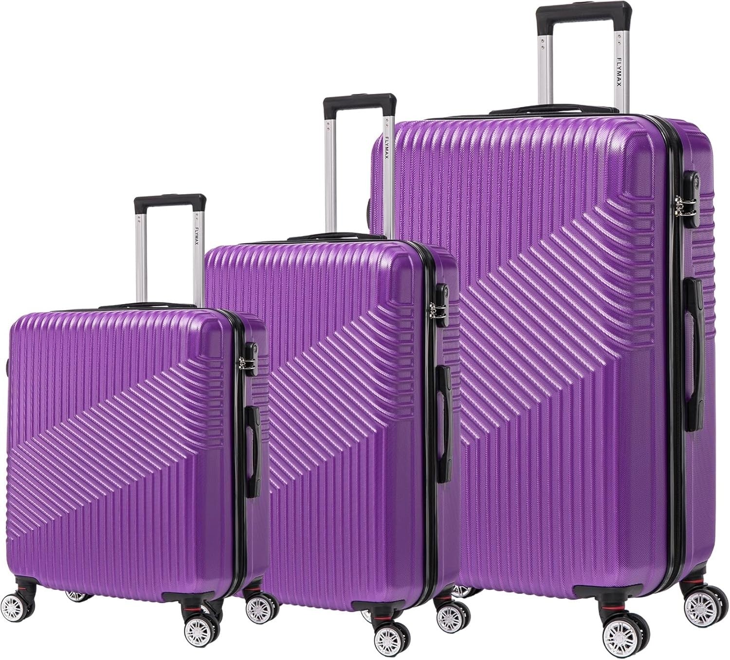 29'' Large Check In Suitcase Hard Shell Lightweight 4 Spinner Wheels Lock Purple