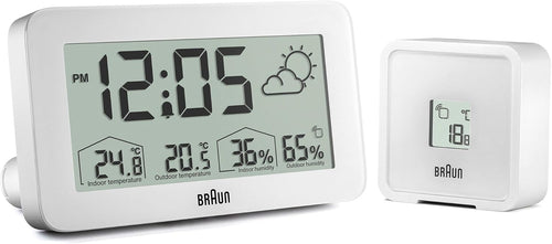 Digital Alarm Clock Indoor Outdoor Temperature Humidity Display Snooze
