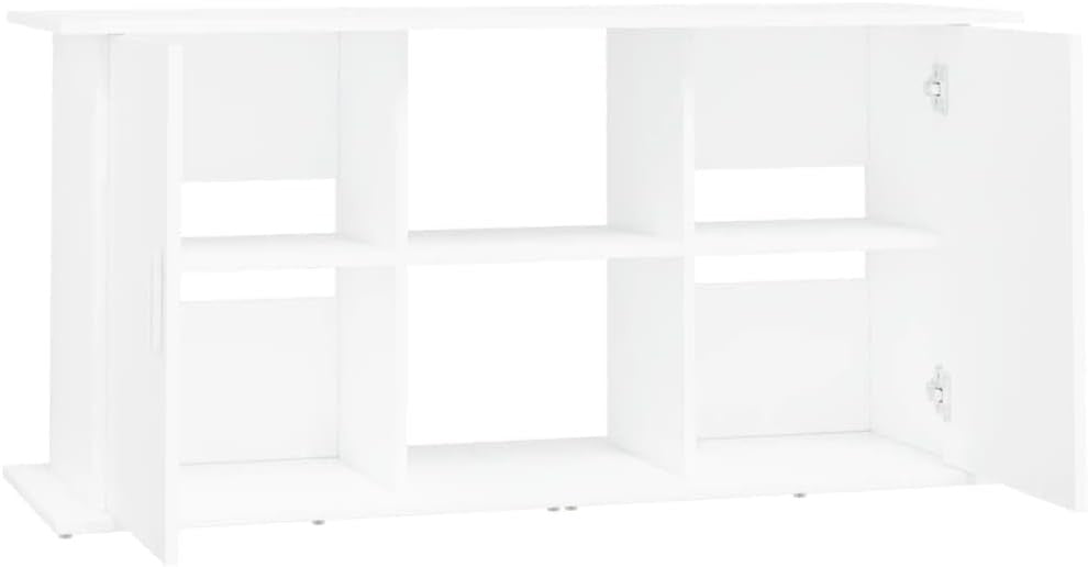 Large White Aquarium Stand 121x41x58cm with Storage Shelves & Modern Look