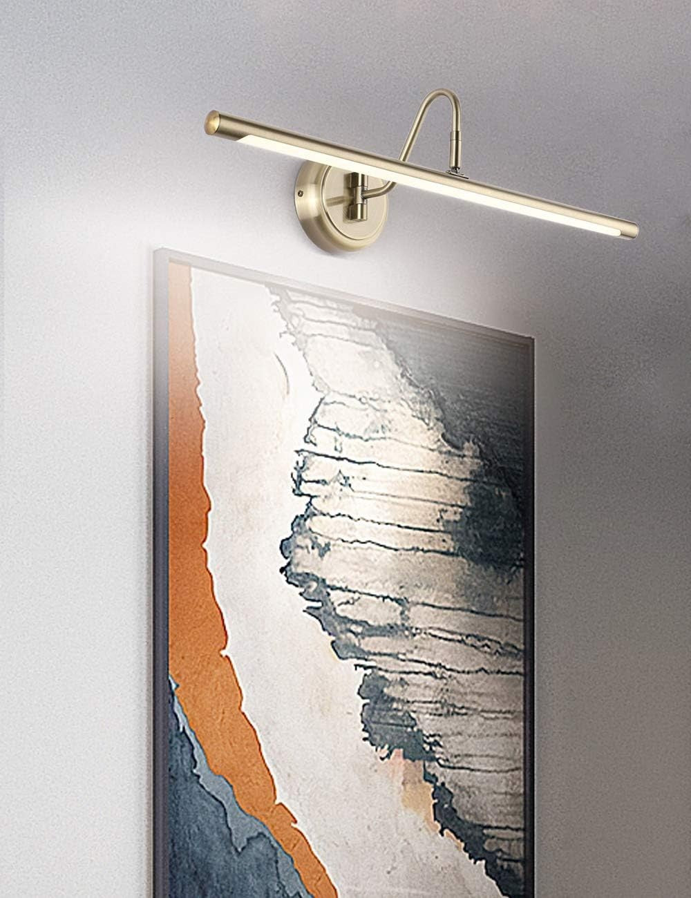 Dimmable LED Picture Light 24.4" Swing Arm, Antique Bronze Spotlight