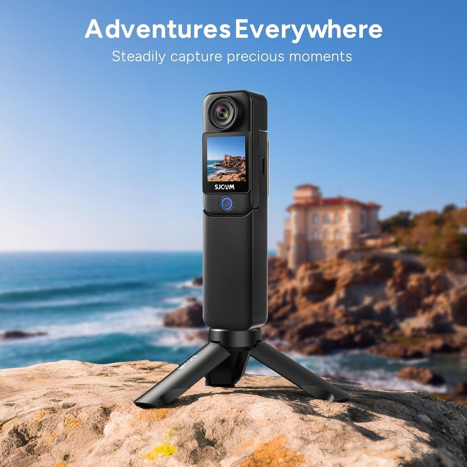 4K Pocket Action Camera Dual Screen Waterproof Vlog Camera 64GB