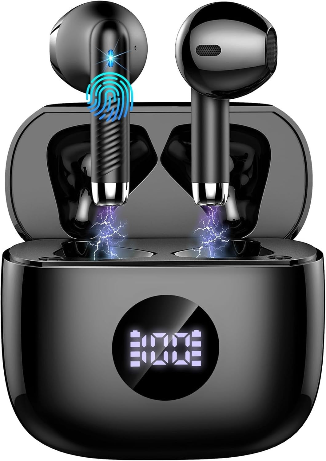 Bluetooth 5.4 Wireless Earbuds 3D Bass ENC Mic 40H Playtime IP7 Waterproof