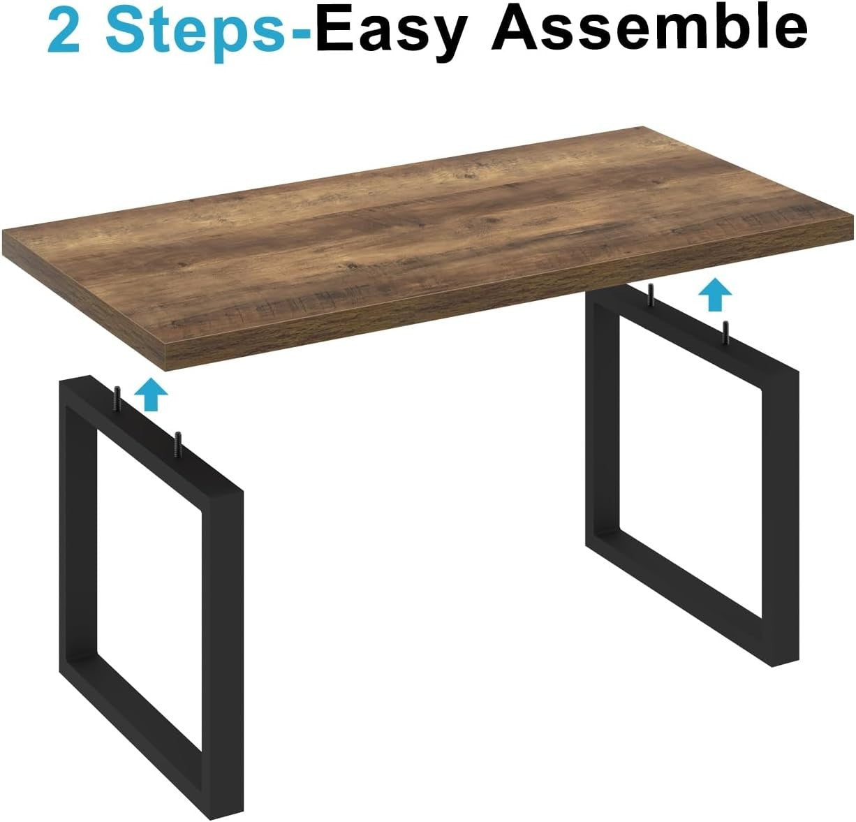 Rustic Oak Coffee Table 120cm Industrial Wood Metal Centre Table Living Room