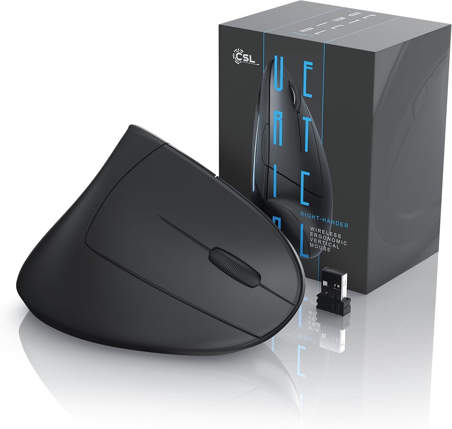 Vertical Wireless Ergonomic Mouse 1600 DPI USB 6 Button Comfort