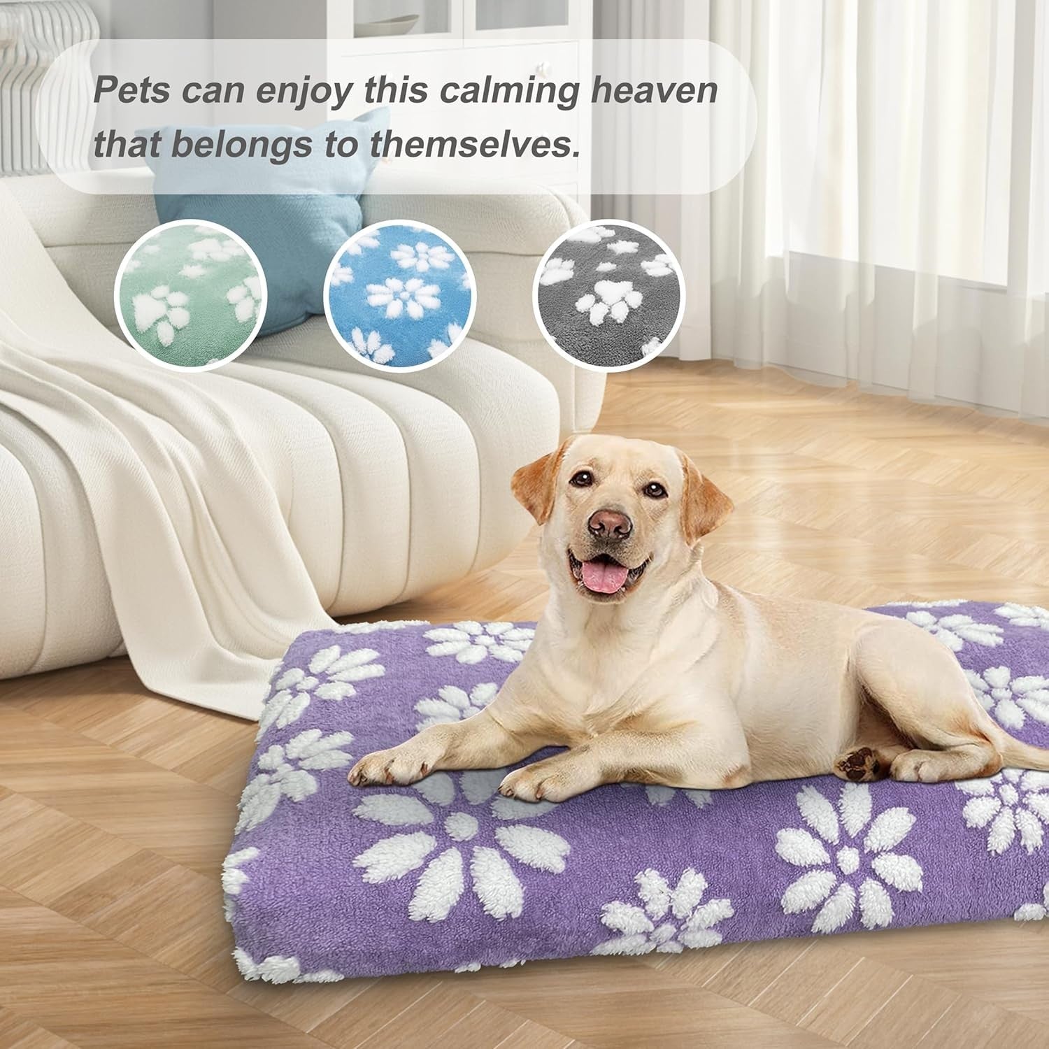 XL Dog Bed 104x71cm Washable Crate Mattress Purple