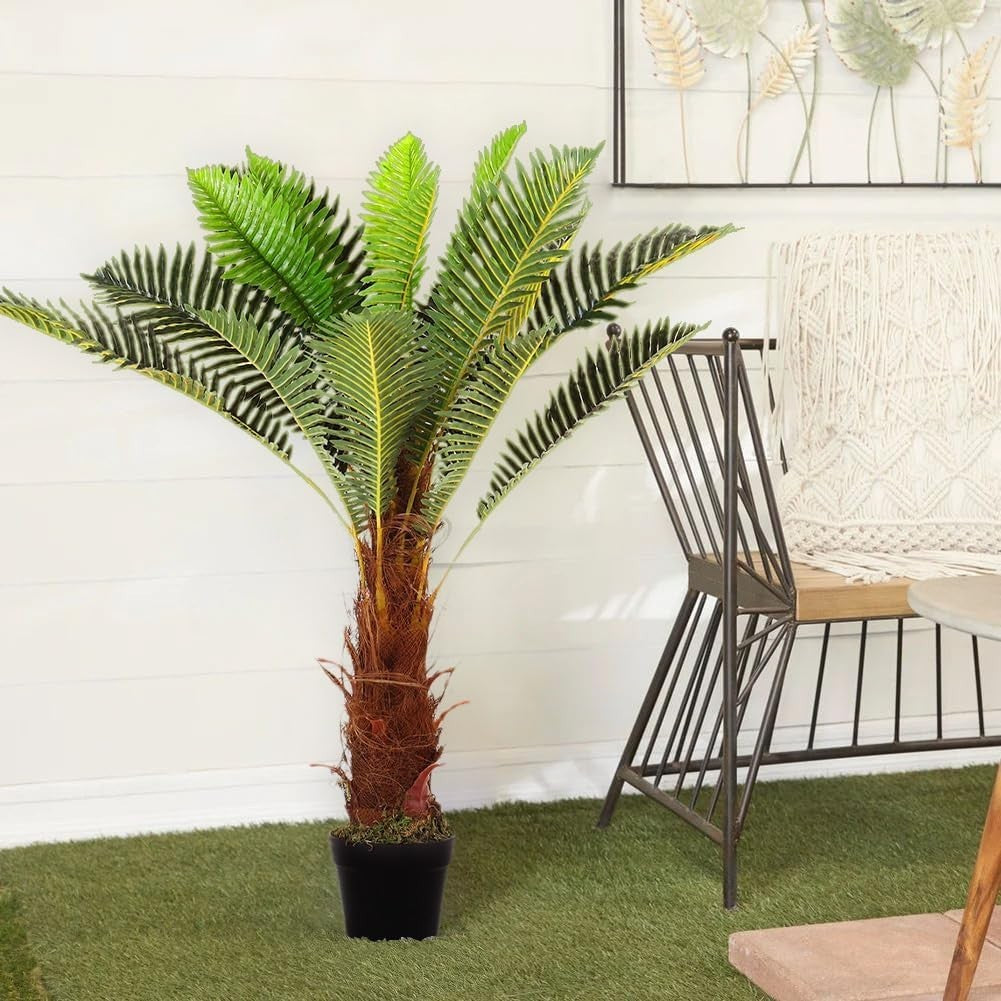90cm Artificial Palm Tree in Pot Tropical Green Lifelike Indoor Home Decoration