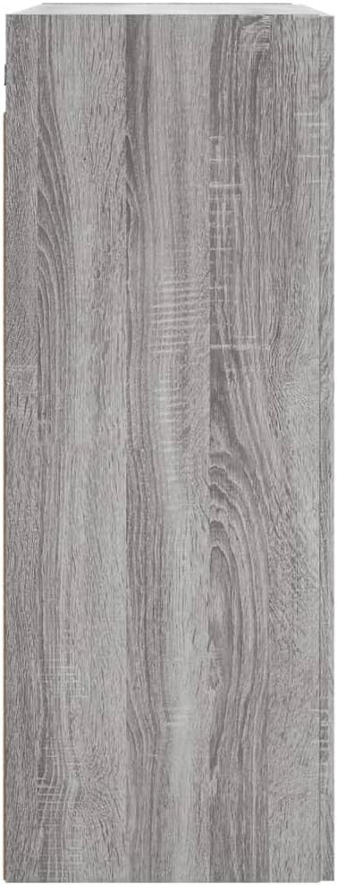 Wall-Mounted Sonoma Grey Cabinet with 3 Compartments, Space-Saving 69.5x34x90cm