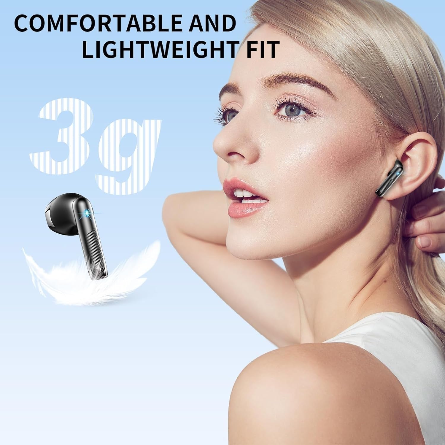 Bluetooth 5.4 Wireless Earbuds 3D Bass ENC Mic 40H Playtime IP7 Waterproof