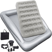 Portable Toddler Air Mattress Bed with Safety Rails & Electric Pump