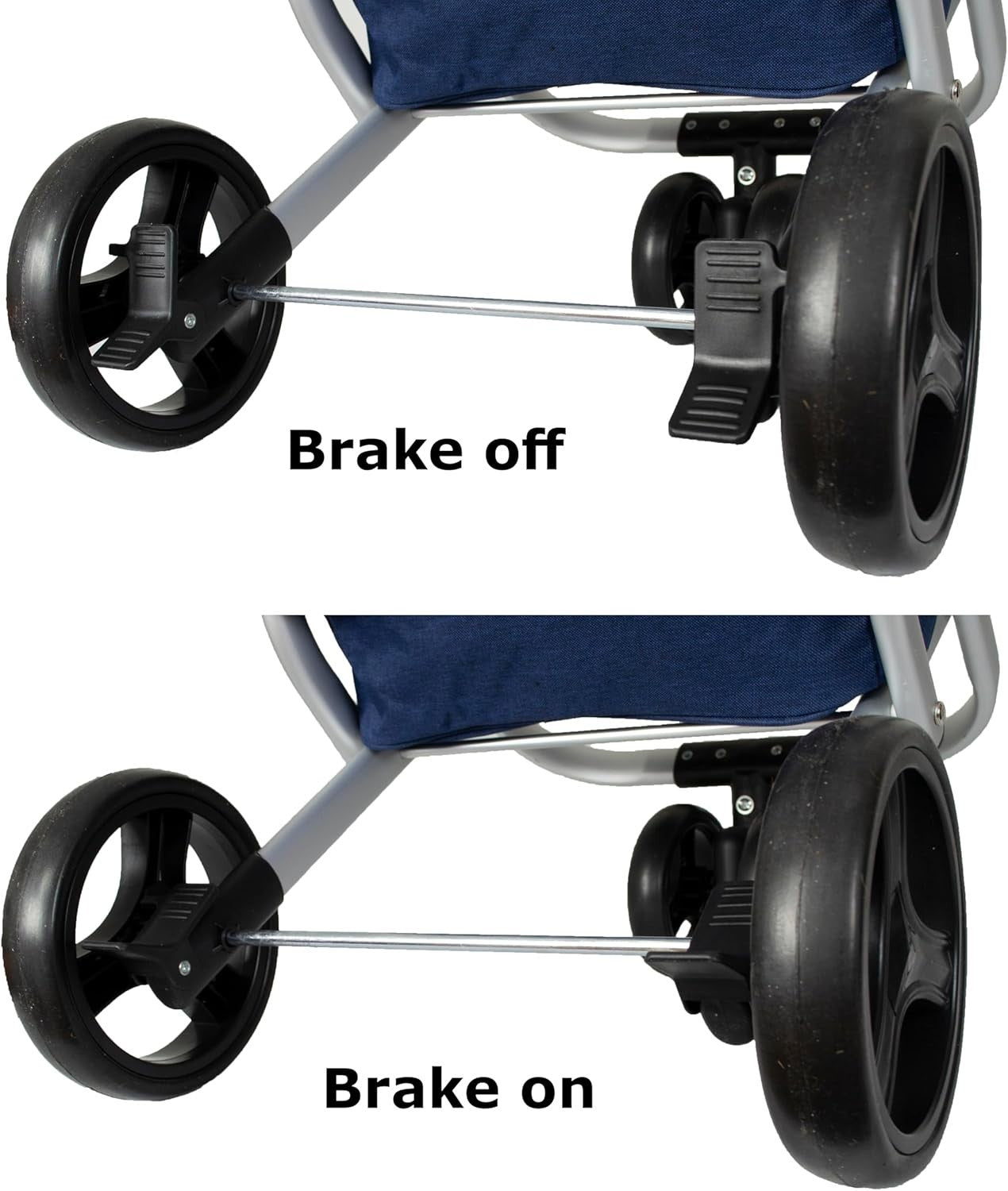 Aluminium Shopping Trolley with Spinner Wheels & Cool Bag 40L Navy