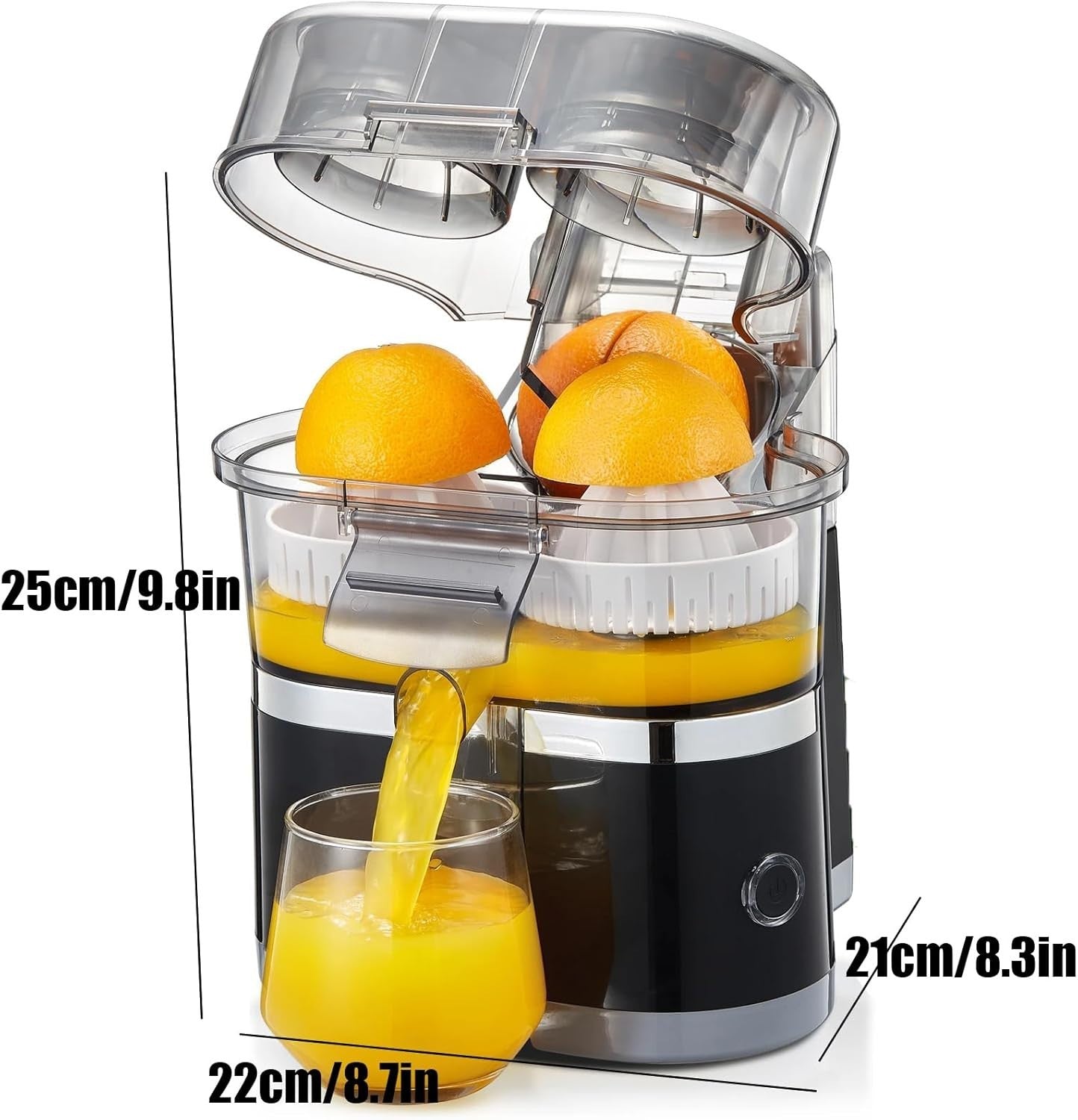 Dual Head Electric Citrus Juicer 100W Fast 18000RPM High Yield 400ml