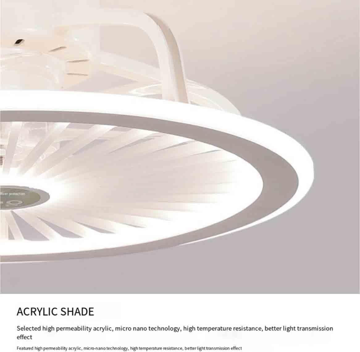 Blendra 48CM Smart Ceiling Fan with Light, White, 6-Speed, Remote, Timer