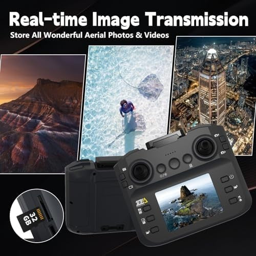 Toladrone TD12LCD Drone with Camera 1080P, LCD Remote, 90° Adjustable Lens