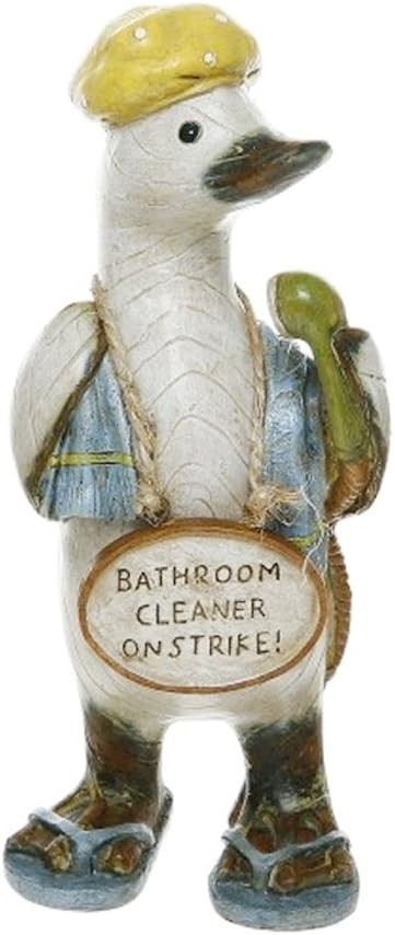 Bathroom Rules Duck Ornaments Set of 3 – Funny Shabby Chic Decor Figurines